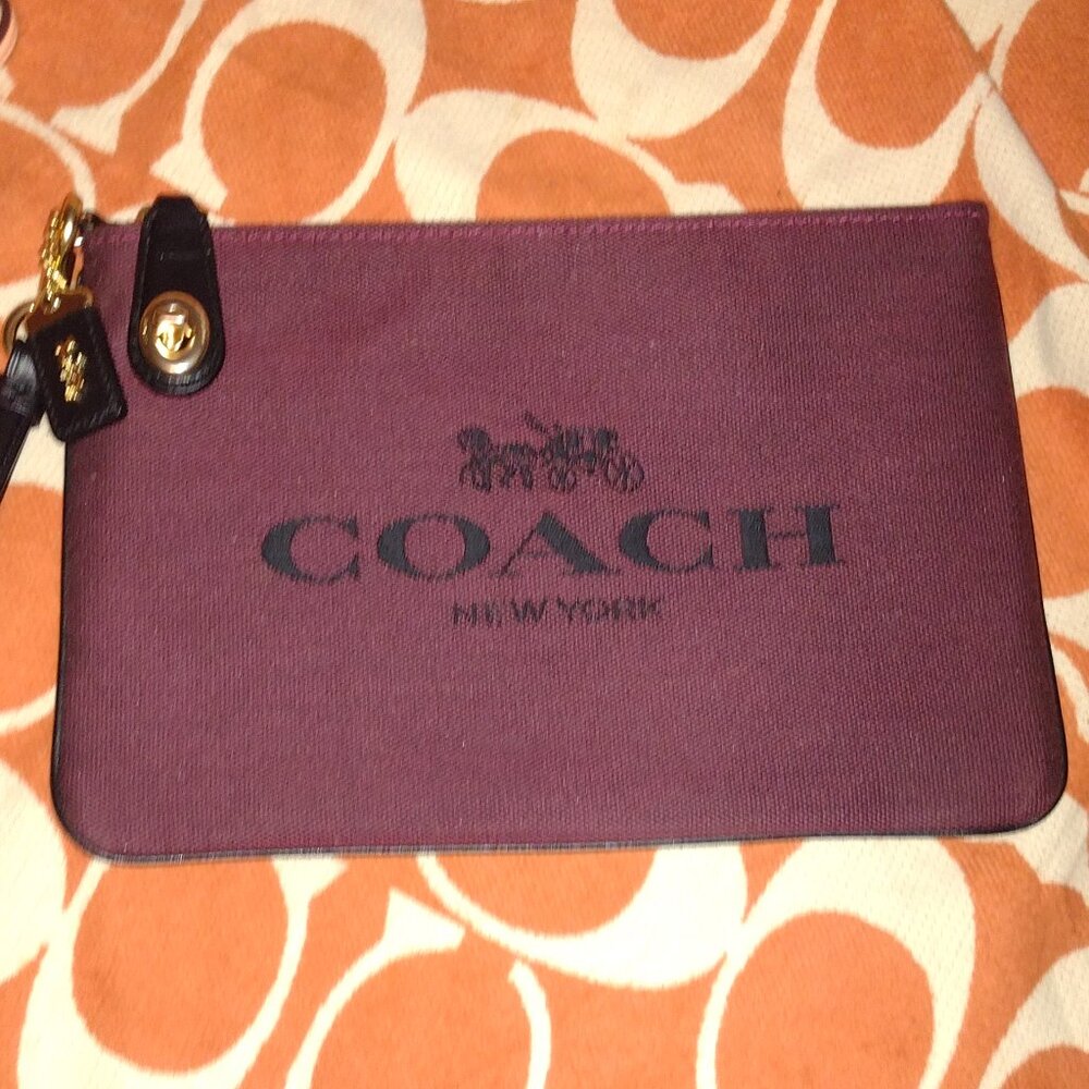 Coach Large TurnLock Monogram Pouch